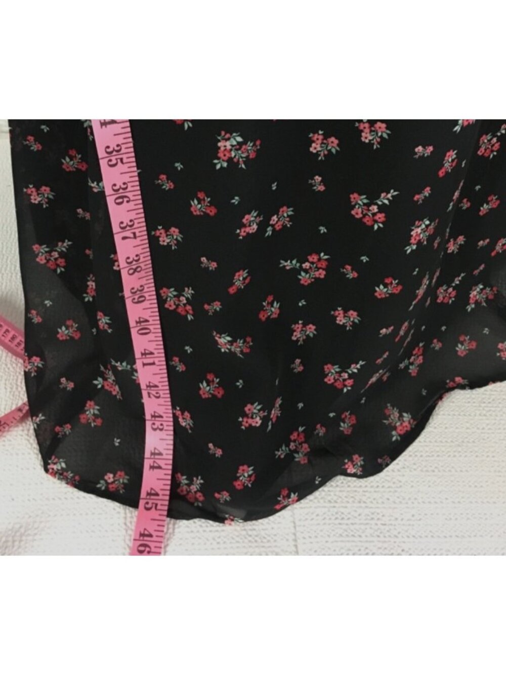 No Boundaries Dress Size M Black w Pink Red Flowers High Waist Sleeveless New - Picture 14 of 16